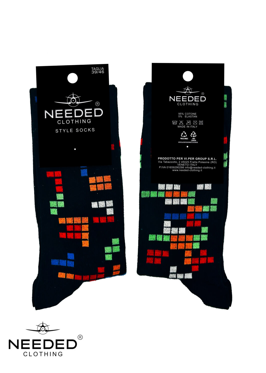 Needed Clothing Style Socks Tetris Black