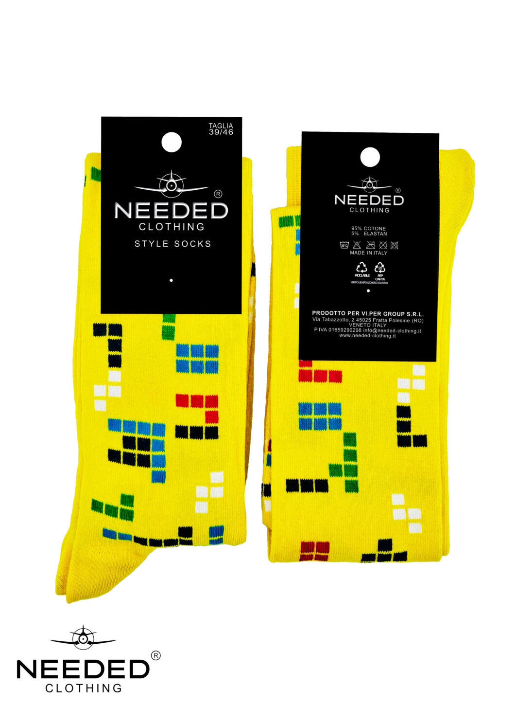 Needed Clothing Style Socks Tetris Yellow