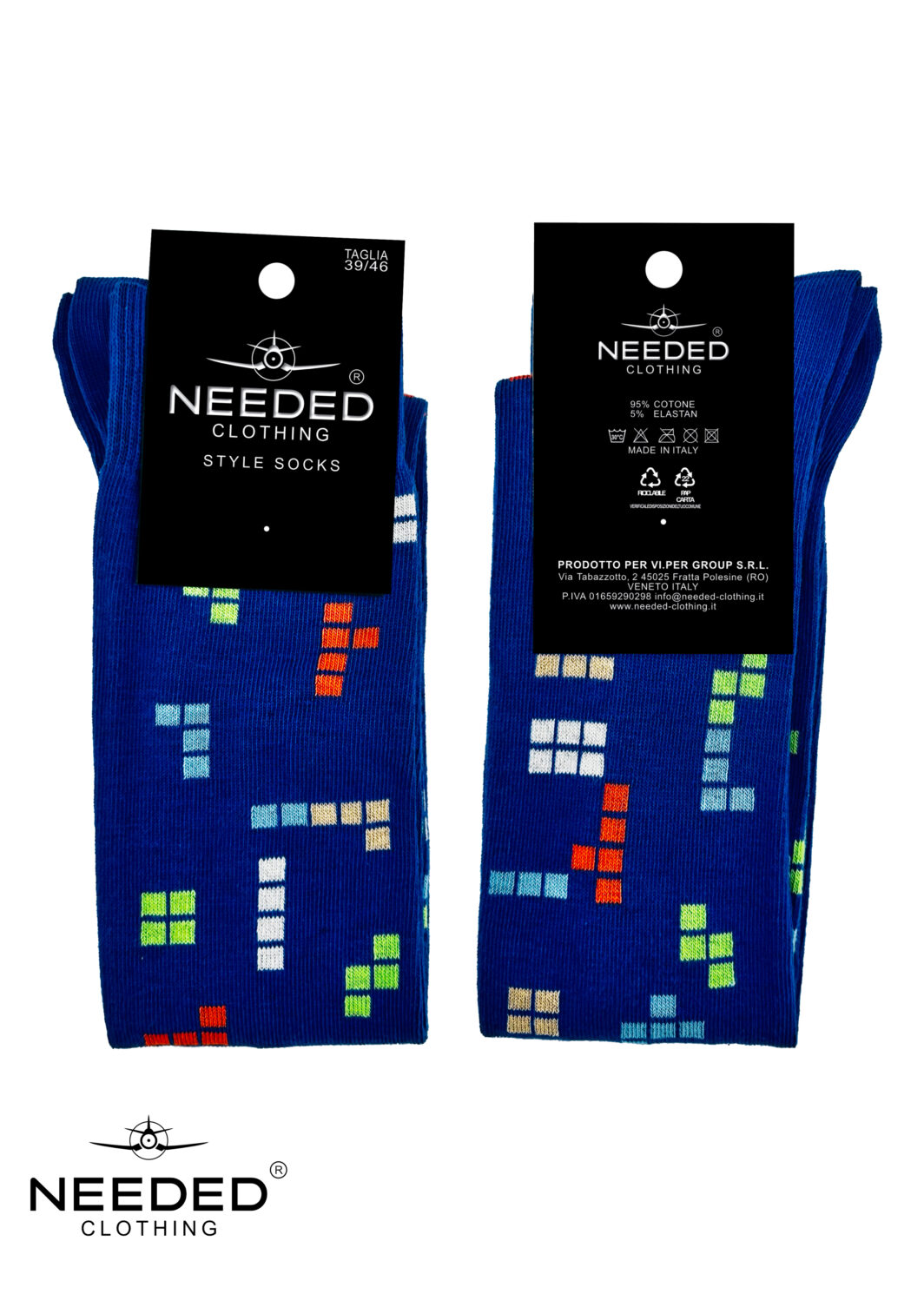 Needed Clothing Style Socks Tetris Sky Blue